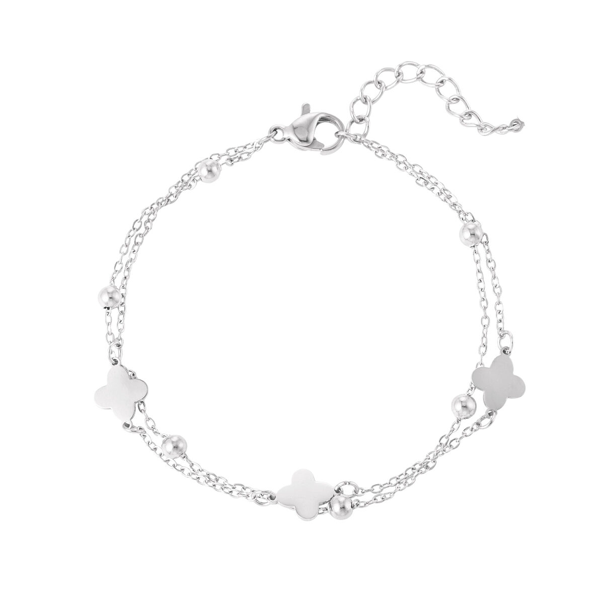 dubbele armband zilver