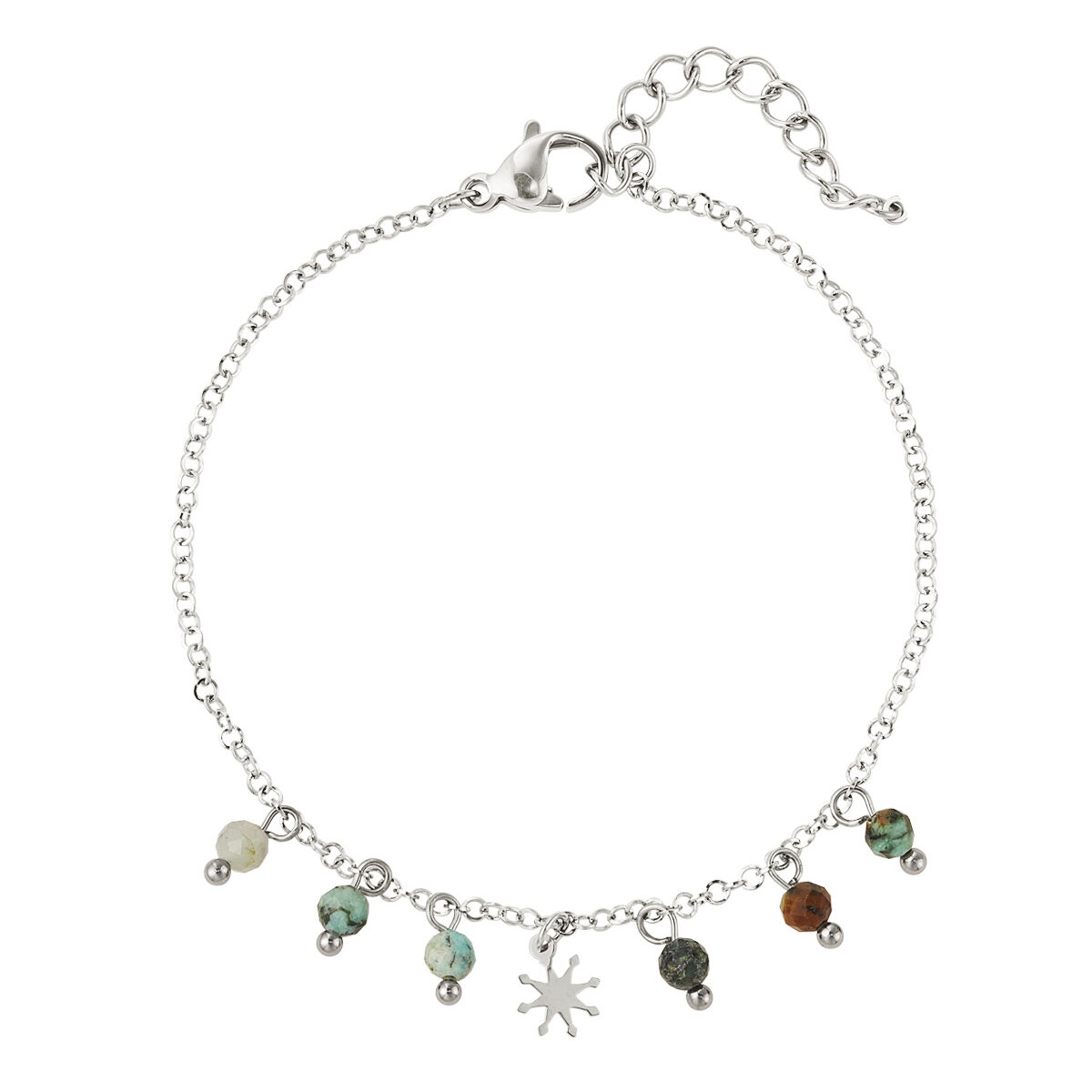 hangende kralen armband zilver