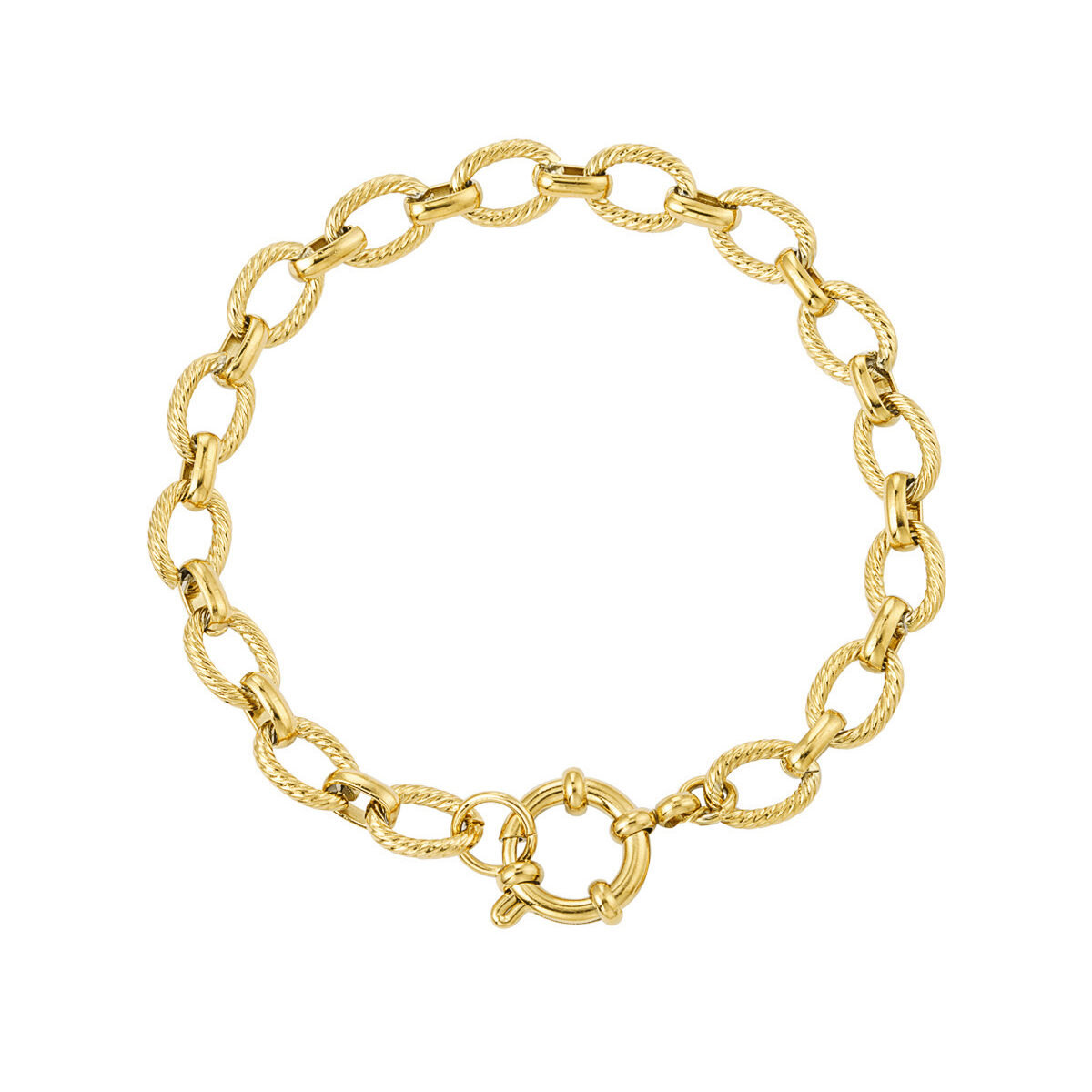 ronde schakel armband goud