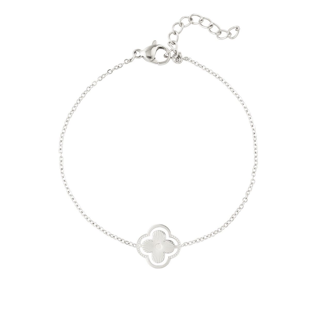 dubbele klaver armband zilver