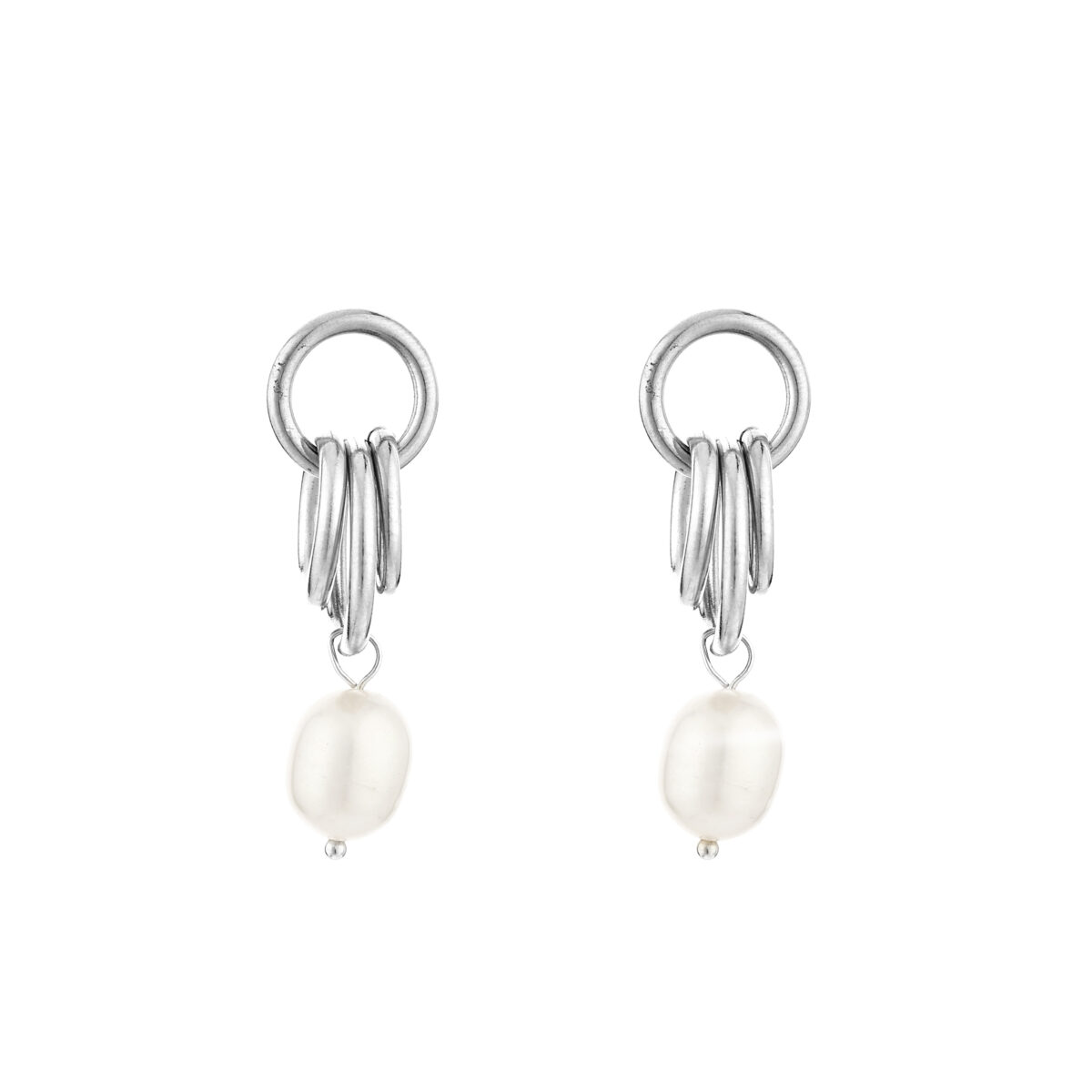 parel oorbellen zilver