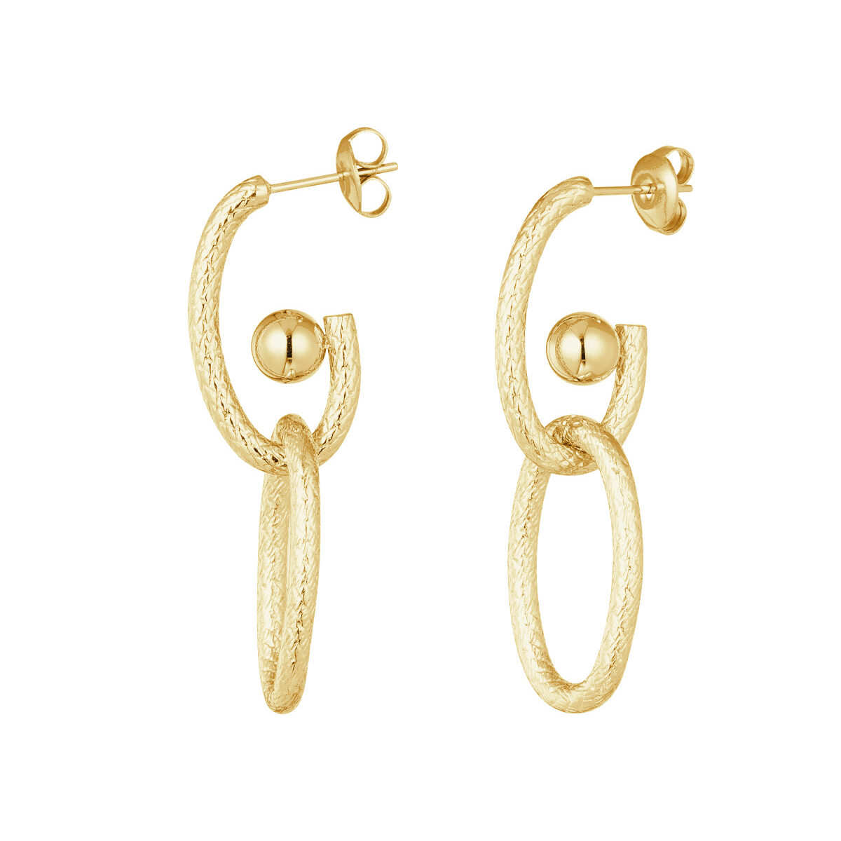 schakel oorbellen goud